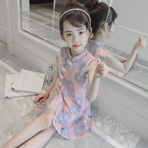 女童裙子2018新款 韩版时尚儿童中大童10岁女孩时髦碎花连衣裙潮