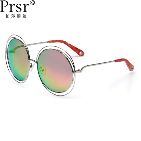 帕莎 新款女士 复古彩膜 时尚经典太阳眼镜浪漫粉-J6652-J10-1
