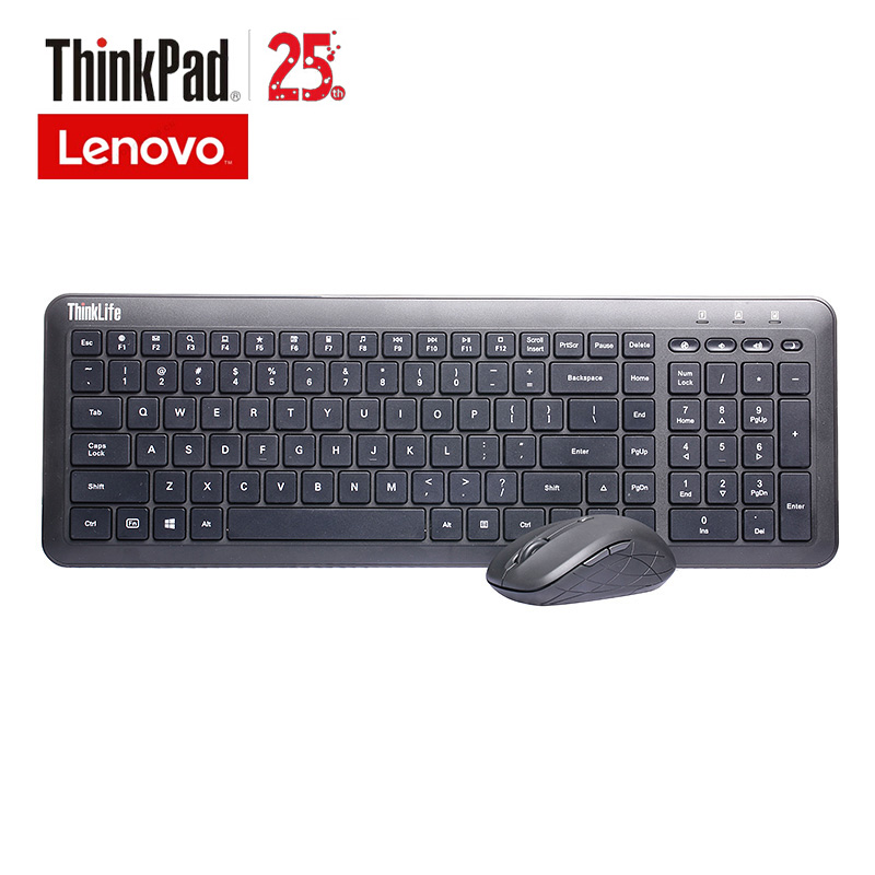 联想（Lenovo)键盘鼠标套装无线静音/商务键鼠套装可选 台式笔记本电脑办公家用 无线静音套装