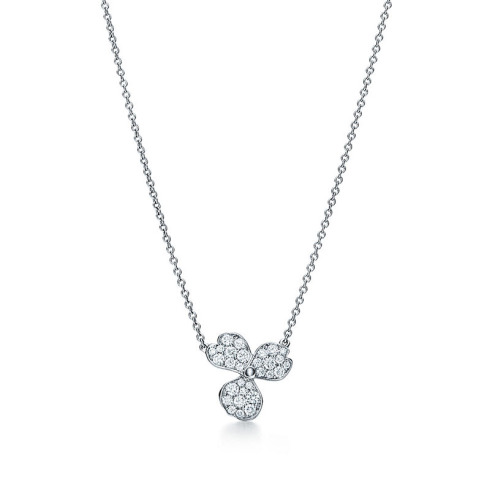 Tiffany&Co./蒂芙尼 铺镶钻石花朵项链