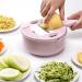 厨房小工具粉色圆形土豆擦丝器小麦秸秆多功能切菜器