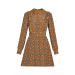 路易威登/Louis Vuitton 刺绣领和褶边长袖连衣裙