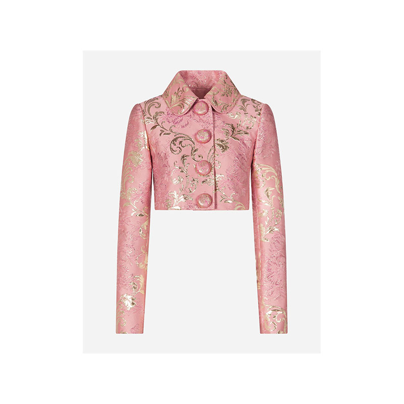 杜嘉班纳/Dolce&Gabbana 金银线花卉提花短款夹克