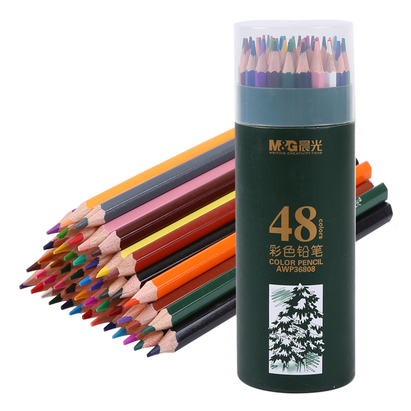 晨光(M&G)文具12色木质彩铅 儿童绘画彩色铅笔 学生画笔填色笔套装 12支/筒AWP34309