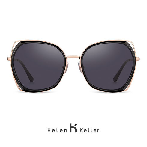 海伦凯勒2019年新多边个性潮流墨镜优雅大框偏光太阳眼镜女H8817