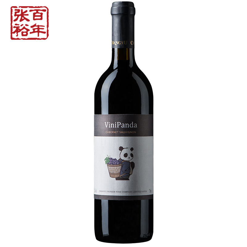 张裕菲尼潘达赤霞珠干红葡萄酒单支果香型13度熊猫系列750ml 13度