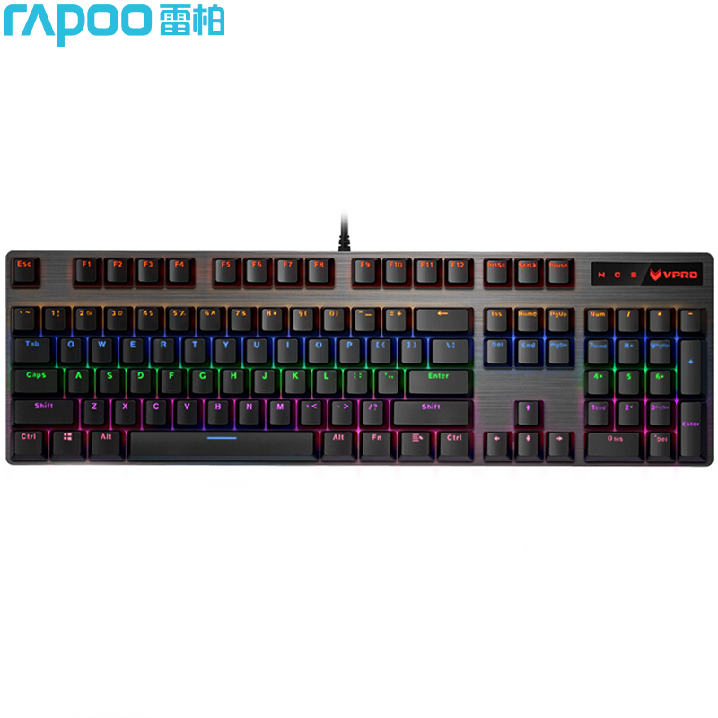 雷柏（Rapoo） V500PRO 机械键盘 有线键盘 游戏键盘 104键混光键盘 吃鸡键盘