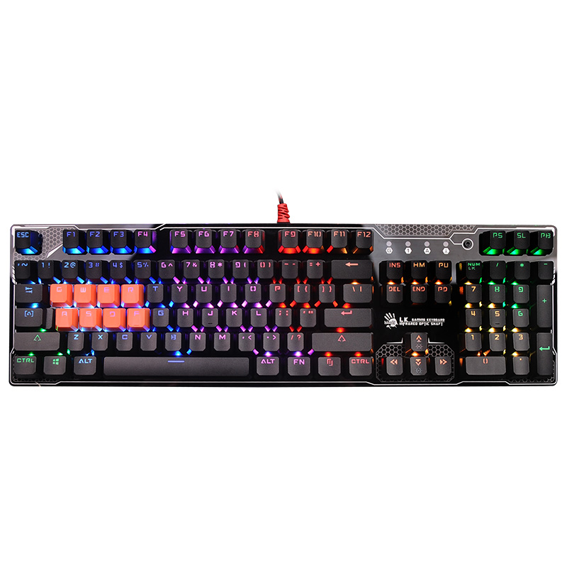 双飞燕血手幽灵B770R光轴背光炫光RGB游戏电竞有线真机械键盘青轴