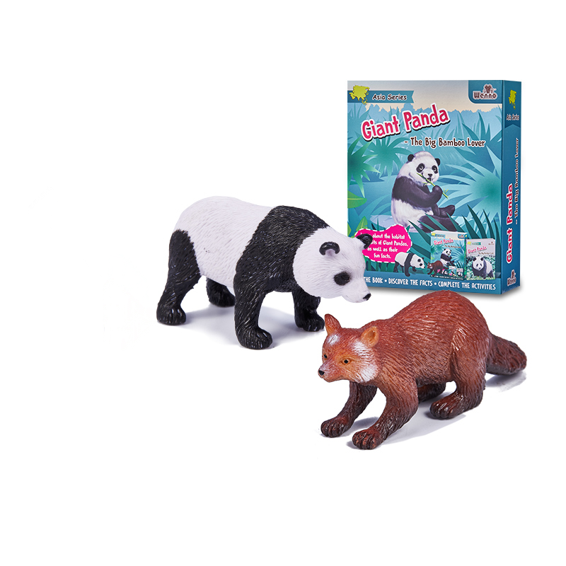 仿真动物模型亲子互动玩具大熊猫+小熊猫
