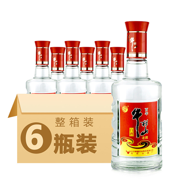 百年北京牛栏山二锅头福运老酒38度浓香型500ml*6瓶装 白酒整箱