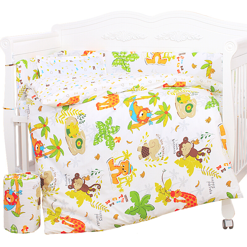 象宝宝（elepbaby）床品七件套 婴儿床品套件 可拆洗床围床单被套被芯枕套枕芯 动物王国