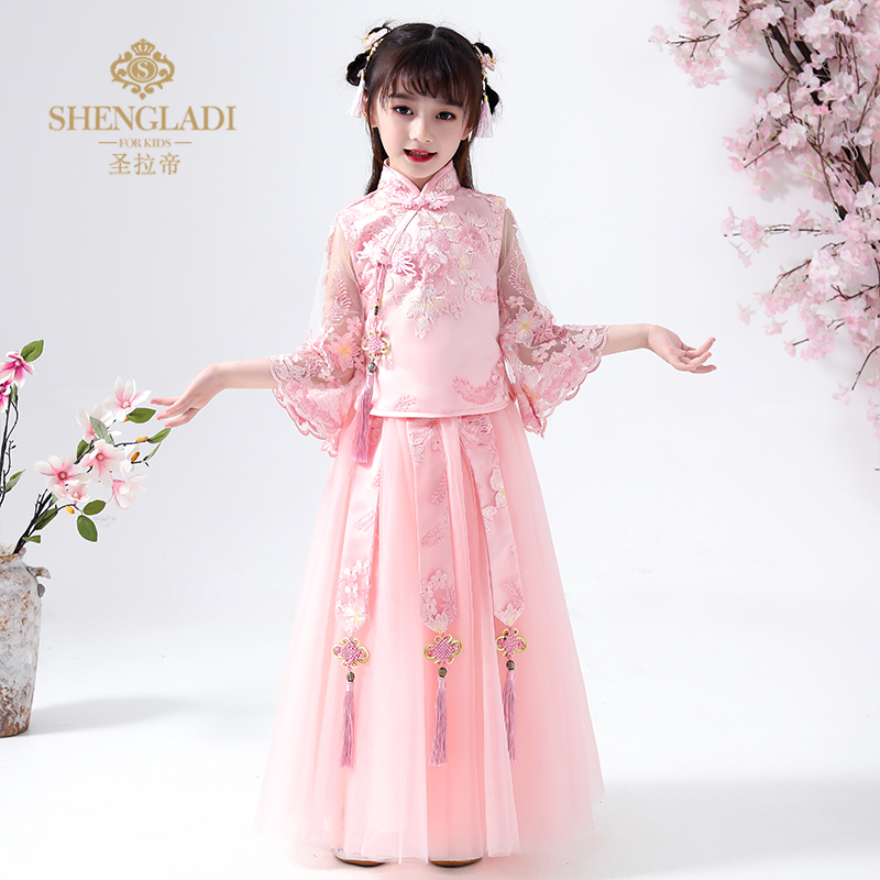 儿童汉服女童古装仙女服超仙小女孩中国风古风洋气长袖唐装旗袍