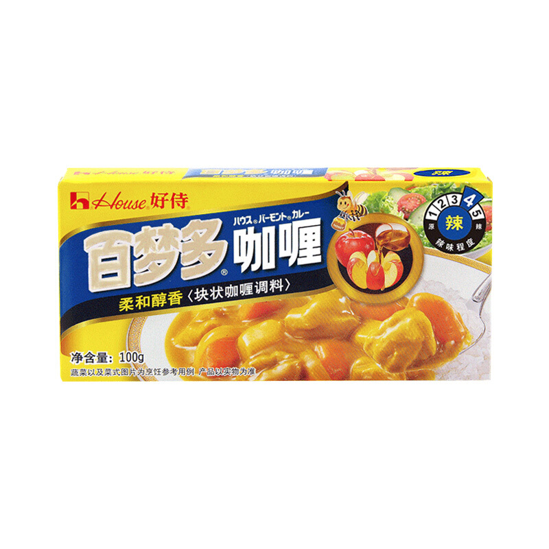 好侍（House） 咖喱 百梦多咖喱 辣味 100g*2盒 日式块状咖喱