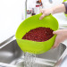 佳佰厨房淘米盆沥水洗米筛子淘米篮塑料水果盘洗菜篮 绿色两只装