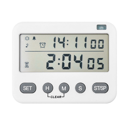 全适 计时器双屏99时可静音振动提醒器学习倒计时器厨房网红秒表循环定时器
