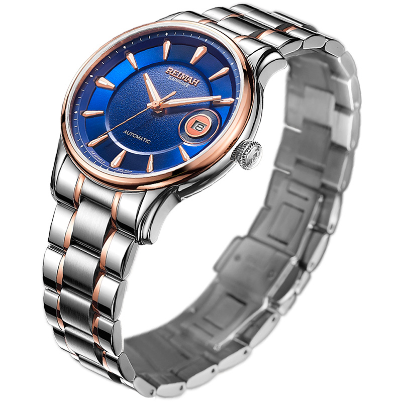 机械魅力之海洋全自动机械腕表时尚商务男表8095M男款手表 男款介玫蓝面