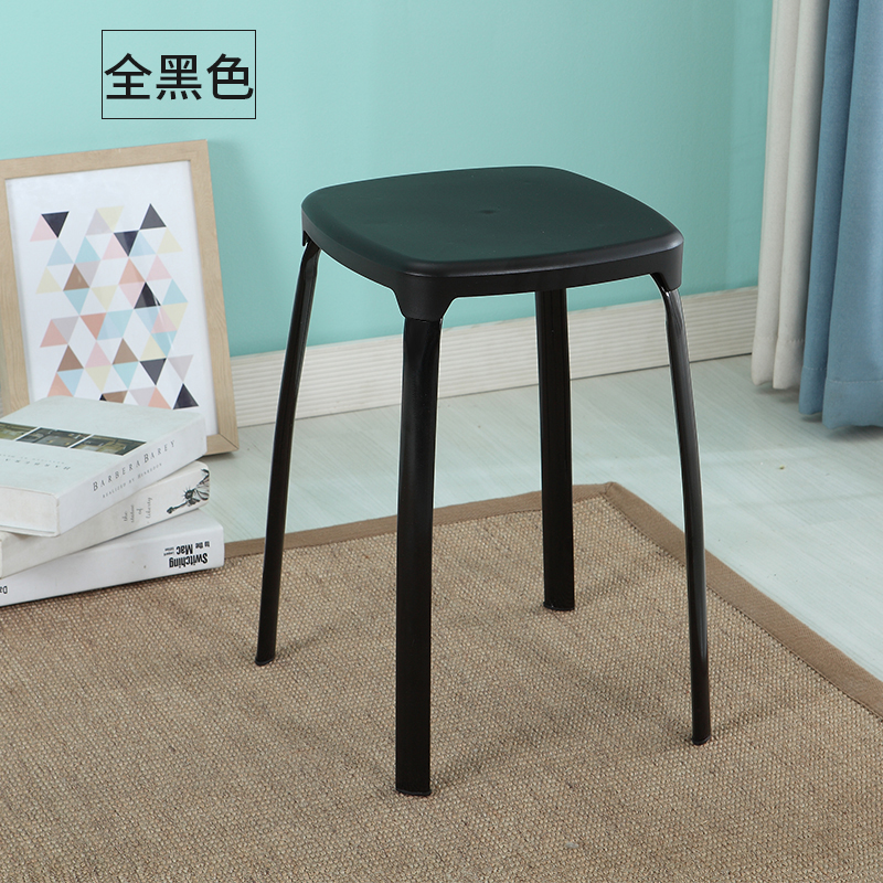 家用餐桌餐凳简约时尚创意塑料椅子 成人圆高凳子2个