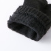 【优品汇】秋冬纯黑色针织毛线半指保暖手套露指男女手套 K6