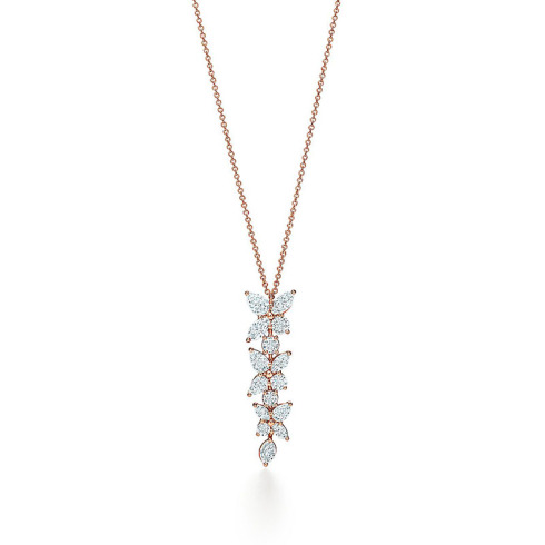Tiffany&Co./蒂芙尼 Tiffany Victoria™ 系列 花簇钻石吊坠项链 