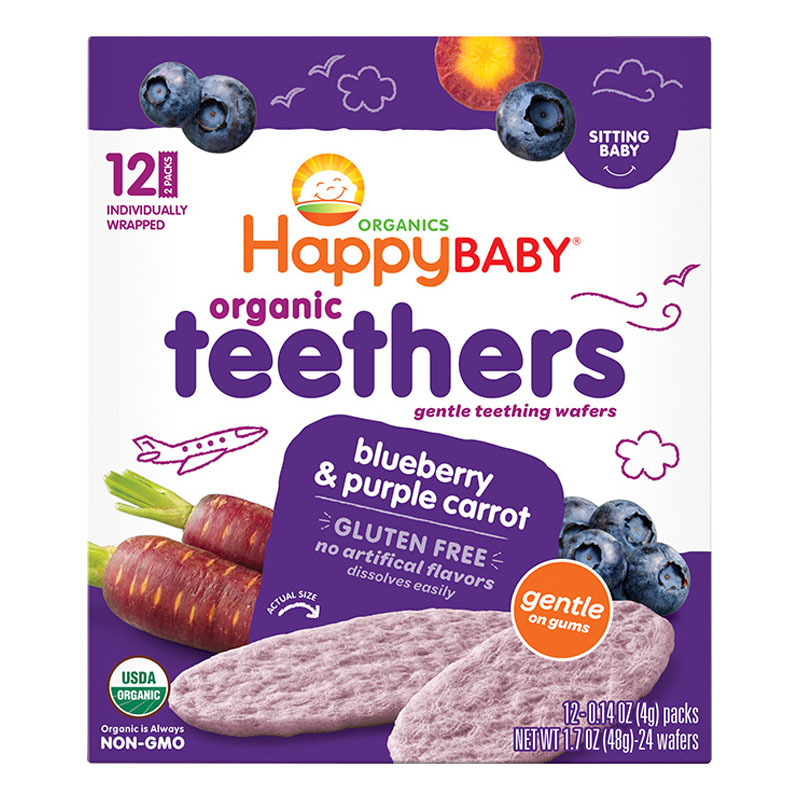 happybaby/禧贝 有机温和磨牙饼干48g 婴幼儿辅食 6月以上