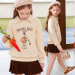 女童米色POLO领卫衣秋装 洋气儿童上衣中大童女孩长袖衣服